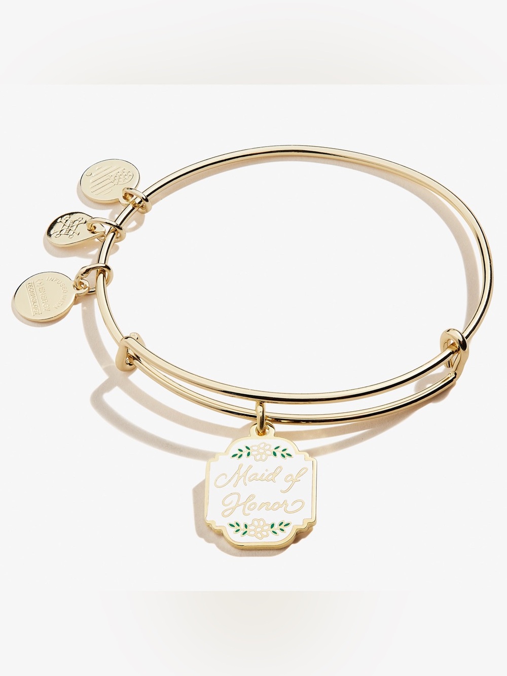 Alex and Ani Gold 'Maid of Honor' Charm Bangle Bracelet NWT